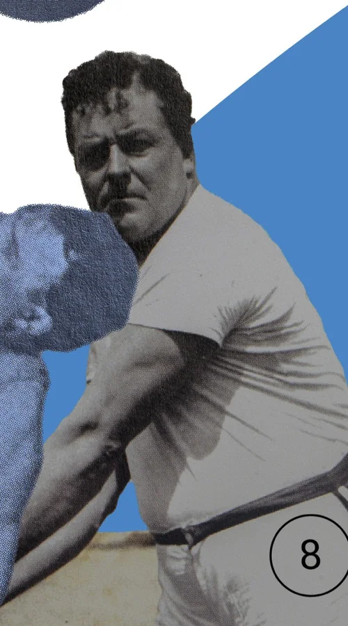 Atleta de principios del siglo XX, recorte de la exposición del centro
